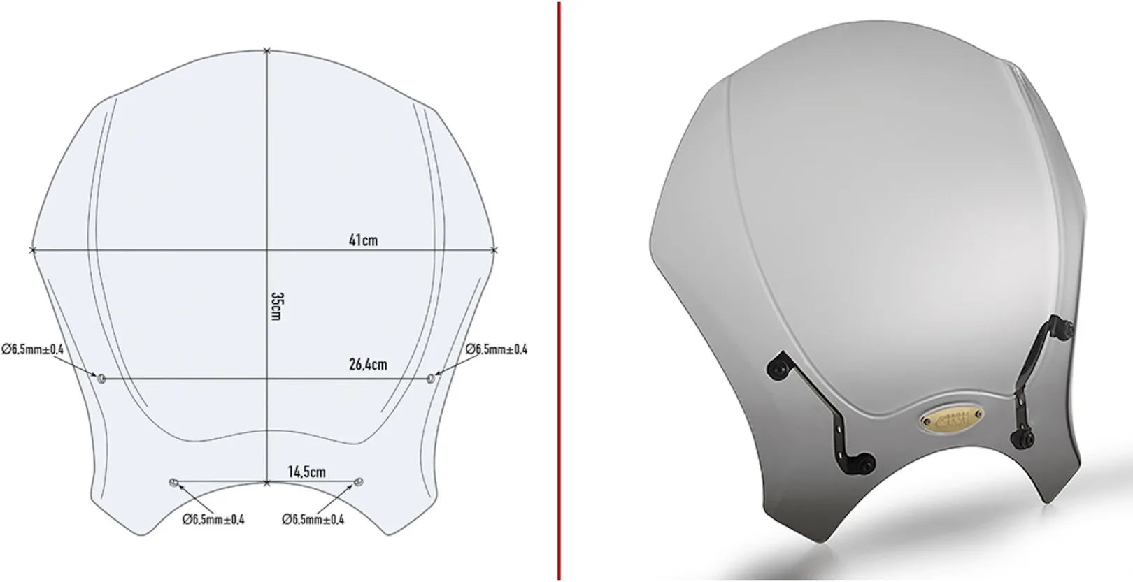 Bulle Universelle Fumée - Givi Compatible Avec Benelli Leoncino 500 - Trail (2017-2024)