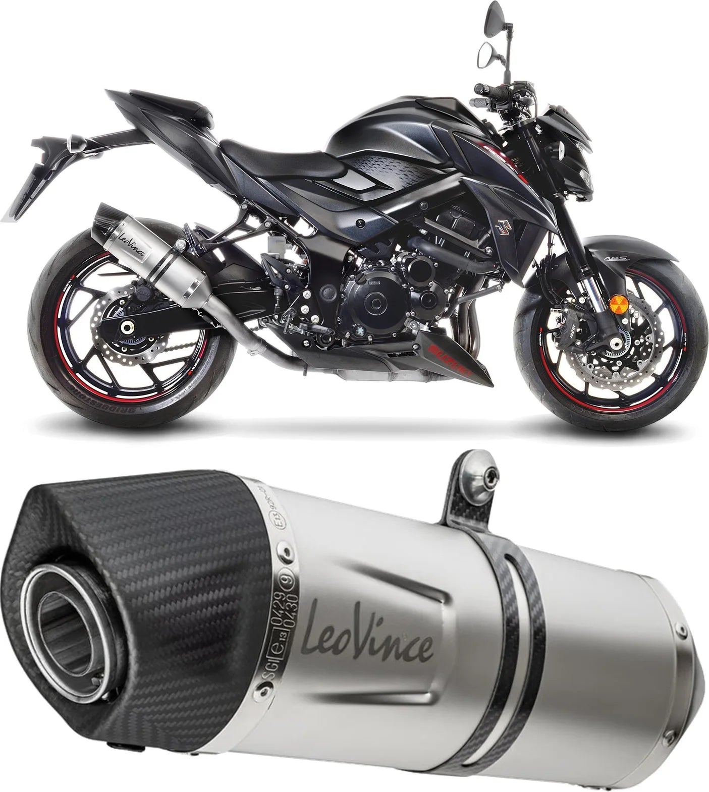 Échappement Sans Homologation Sonore Lv One Evo Acier Embout Carbon Fiber - Leovince Compatible Avec Suzuki Gsx-S 750 - Z Abs (2017-2020)