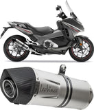 Exhaust Tip Without Sound Certification Lv One Evo Steel Black Carbon Fiber End Cap - Leovince Compatible With Honda Crf 1100 L Africa Twin Dct (2020-2023)