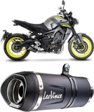 Système D'Échappement Complet Non Catalysé Et Sans Homologation Acoustique Lv One Evo Acier Noir Embout Carbon Fiber - Leovince Compatible Avec Yamaha Tracer 900 (2017-2020)