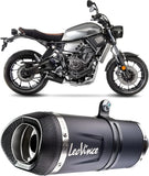 Système D'Échappement Complet Non Catalysé Et Sans Homologation Acoustique Lv One Evo Acier Noir Embout Carbon Fiber - Leovince Compatible Avec Yamaha Xsr 700 (2016-2020)