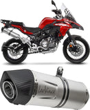Échappement Sans Homologation Sonore Lv One Evo Acier Embout Carbon Fiber - Leovince Compatible Avec Benelli Trk 502 X (2018-2024)