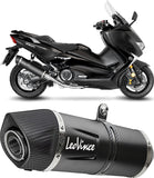 Complete Exhaust System Without Catalytic Converter And Without Sound Certification Lv One Evo Steel Black Carbon Fiber End Cap - Leovince Compatible With Yamaha Mt-09 (2017-2020)
