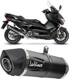 Système D'Échappement Complet Non Catalysé Et Sans Homologation Acoustique Lv One Evo Acier Noir Embout Carbon Fiber - Leovince Compatible Avec Yamaha Xp 530 T-Max Abs (2017-2019)