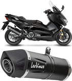 Système D'Échappement Complet Non Catalysé Et Sans Homologation Acoustique Lv One Evo Acier Full Noir Embout Carbon Fiber - Leovince Compatible Avec Yamaha Yp 530 T-Max Abs Dx (2017-2019)