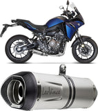 Complete Exhaust System Without Catalytic Converter And Without Sound Certification Lv One Evo Stainless Steel Carbon Fiber End Cap - Leovince Compatible With Yamaha Tracer 7 Gt (2020-2024)