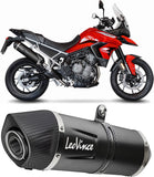 Exhaust Tip Without Sound Certification Lv One Evo Steel Black Carbon Fiber End Cap - Leovince Compatible With Triumph Tiger 900 Rally (2020-2023)