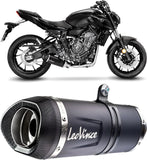 Système D'Échappement Complet Non Catalysé Et Sans Homologation Acoustique Lv One Evo Acier Noir Embout Carbon Fiber - Leovince Compatible Avec Yamaha Mt-07 (2021-2024)