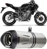 Complete Exhaust System Without Catalytic Converter And Without Sound Certification Lv One Evo Stainless Steel Carbon Fiber End Cap - Leovince Compatible With Yamaha Mt-07 (2021-2024)