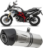 Échappement Sans Homologation Sonore Lv One Evo Acier Noir Embout Carbon Fiber - Leovince Compatible Avec Bmw F 800 Gs - Adventure (2017-2018)