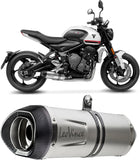 Système D'Échappement Complet Non Catalysé Et Sans Homologation Acoustique Lv One Evo Acier Embout Carbon Fiber - Leovince Compatible Avec Triumph Trident 660 (2021-2024)