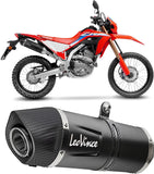 Échappement Sans Homologation Sonore Lv One Evo Acier Noir Embout Carbon Fiber - Leovince Compatible Avec Honda Crf 300 L - Rally (2021-2024)