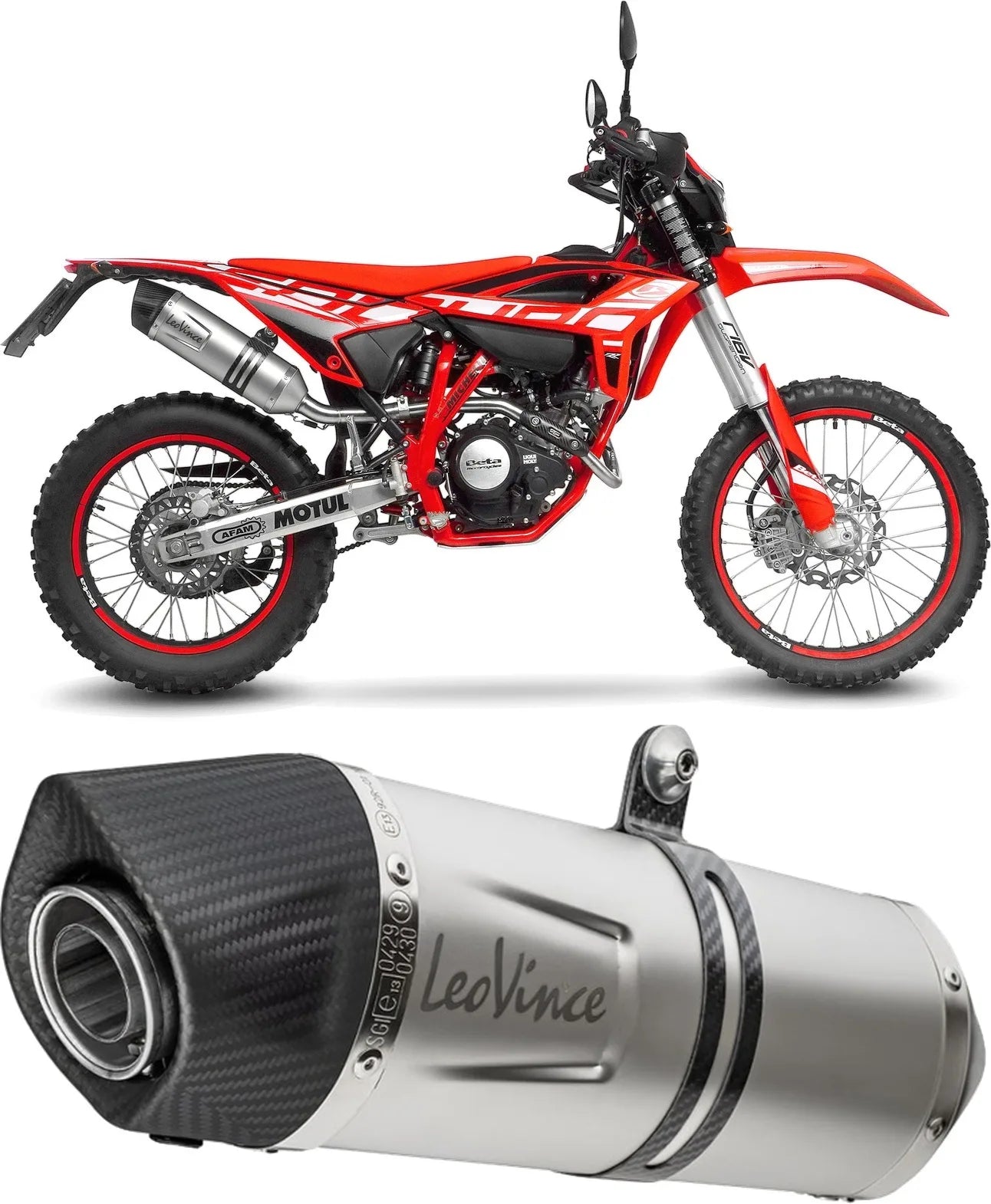 Échappement Sans Homologation Sonore Lv One Evo Acier Embout Carbon Fiber - Leovince Compatible Avec Beta Rr 125 Motard Lc 4T (2025-2026)
