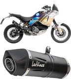 Échappement Sans Homologation Sonore Lv One Evo Acier Noir Embout Carbon Fiber - Leovince Compatible Avec Ducati Desert-X (2022-2024)