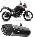Échappement Sans Homologation Sonore Lv One Evo Acier Noir Embout Carbon Fiber - Leovince Compatible Avec Honda Xl 750 Transalp Urban (2023-2024)