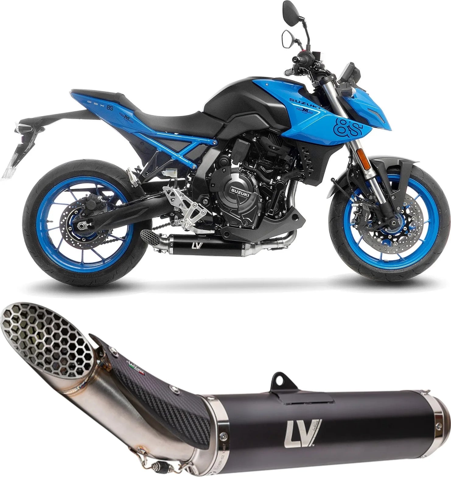 Système D'Échappement Complet Non Catalysé Et Sans Homologation Acoustique Lv Race Acier - Leovince Compatible Avec Suzuki Gsx 8S (2023-2024)