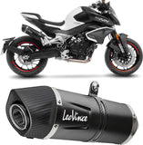 Échappement Sans Homologation Sonore Lv One Evo Acier Noir Embout Carbon Fiber - Leovince Compatible Avec Cfmoto 800 Nk Sport (2023-2024)