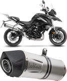 Échappement Sans Homologation Sonore Lv One Evo Acier Embout Carbon Fiber - Leovince Compatible Avec Benelli Trk 702 - X (2023-2024)