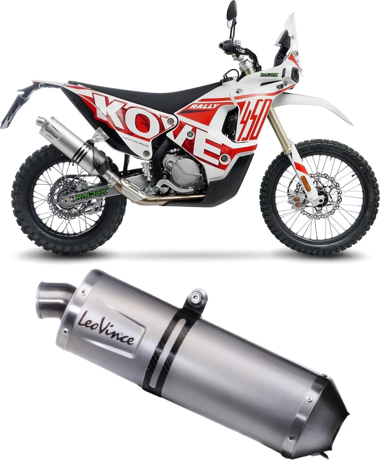 Échappement Sans Homologation Sonore Lv One Evo Acier Embout Carbon Fiber - Leovince Compatible Avec Kove Moto 450 Rally (2023-2024)