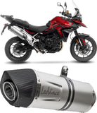 Exhaust Tip Without Sound Certification Lv One Evo Stainless Steel Carbon Fiber End Cap - Leovince Compatible With Triumph Tiger 900 Rally Pro (2024-2026)