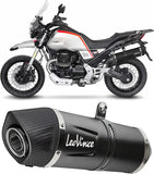 Échappement Sans Homologation Sonore Lv One Evo Acier Noir Embout Carbon Fiber - Leovince Compatible Avec Moto Guzzi V85 Tt (2024-2026)