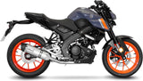 Complete Exhaust System Without Catalytic Converter And Without Sound Certification Lv One Evo Stainless Steel Carbon Fiber End Cap - Leovince Compatible With Yamaha Yzf-R 125 (2021-2024)