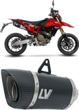 Double Sortie D'Échappement Sans Homologation Acoustique Lv Pro Acier Noir Embout Carbon Fiber - Leovince Compatible Avec Ducati Hypermotard 698 Mono (2024-2026)
