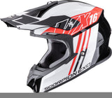 Casque Off-Road Pour Moto Scorpion Exo Vx-16 Evo Air Polycarbonate Noir Gris Rouge Lignes Taille Xl
