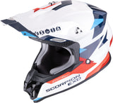 Casque Off-Road Pour Moto Scorpion Exo Vx-16 Evo Air Polycarbonate Blanc Rouge Bleu Rod Taille S