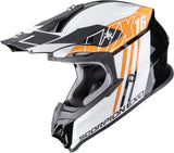 Casque Off-Road Pour Moto Scorpion Exo Vx-16 Evo Air Polycarbonate Noir Orange Lignes Taille Xs