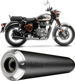 Échappement Sans Homologation Sonore Classic Racer Acier Noir Embout Acier - Leovince Compatible Avec Royal Enfield Classic 350 (2021-2024)