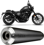 Échappement Sans Homologation Sonore Classic Racer Acier Noir Embout Acier - Leovince Compatible Avec Honda Cmx 1100 Rebel (2021-2024)