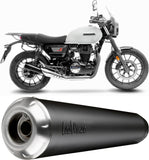 Exhaust Tip Without Sound Certification Classic Racer Steel Black Stainless Steel End Cap - Leovince Compatible With Honda Gb 350 S (2025-2026)