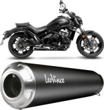 Système D'Échappement Complet Non Catalysé Et Sans Homologation Acoustique Gp One Acier Full Noir Embout Acier - Leovince Compatible Avec Kawasaki Vulcan 650 S (2017-2020)