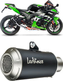 Échappement Sans Homologation Sonore Lv-10 Acier Noir Embout Acier - Leovince Compatible Avec Kawasaki Zx 10R Ninja (2016-2020)