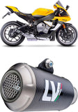 Échappement Sans Homologation Sonore Lv-10 Carbon Fiber Embout Acier - Leovince Compatible Avec Yamaha Yzf-R1 - M 1000 (2015-2016)