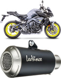 Exhaust Tip Without Sound Certification Lv-10 Steel Black Stainless Steel End Cap - Leovince Compatible With Yamaha Fz-10 - Sp (2016-2020)