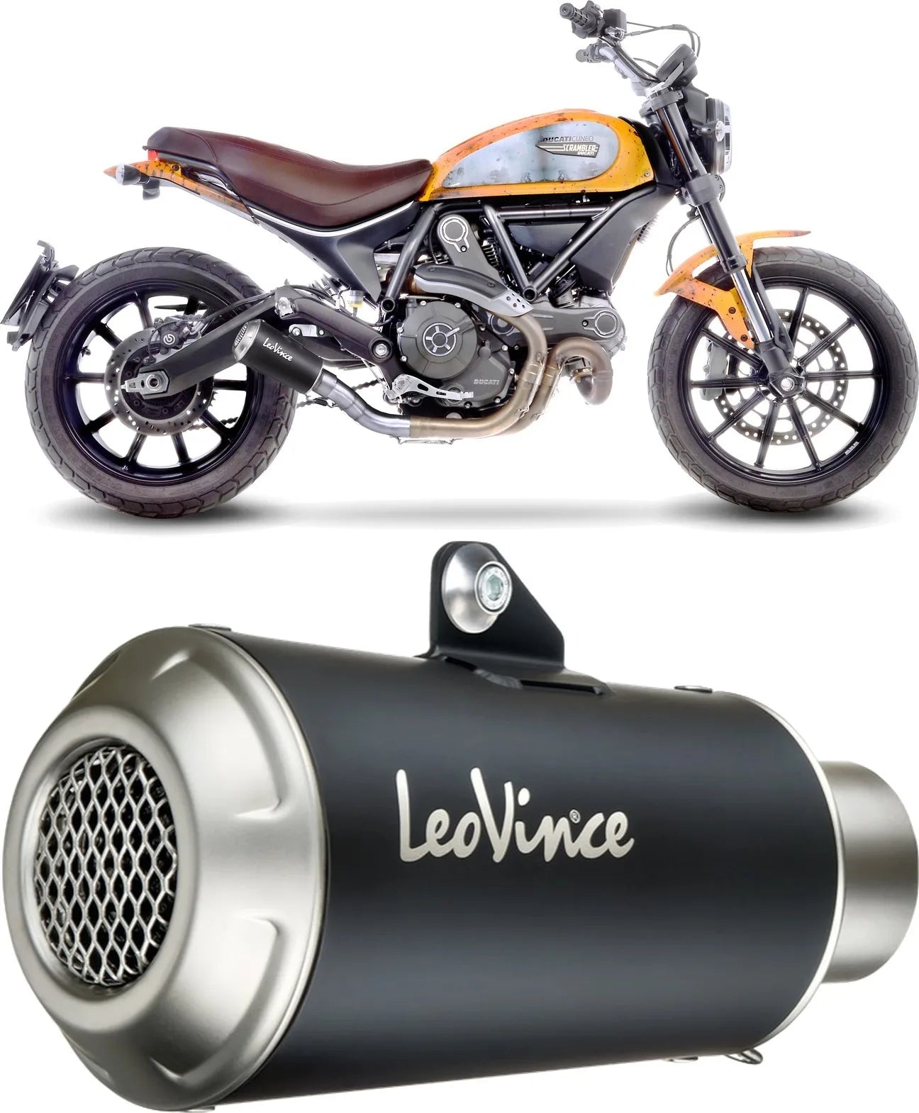Échappement Sans Homologation Sonore Lv-10 Acier Noir Embout Acier - Leovince Compatible Avec Ducati Monster 797 (2017-2020)
