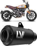 Exhaust Tip Without Sound Certification Lv-12 R Steel Black Carbon Fiber End Cap - Leovince Compatible With Honda Crf 1100 L Africa Twin (2024-2026)