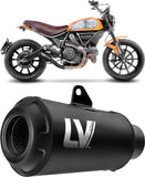 Échappement Sans Homologation Sonore Lv-10 Acier Full Noir Embout Acier Noir - Leovince Compatible Avec Ducati Scrambler 800 Classic - Icon (2017-2020)