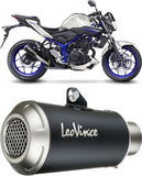 Exhaust Tip Without Sound Certification Lv-10 Steel Black Stainless Steel End Cap - Leovince Compatible With Yamaha Mt-25 250 (2015-2018)