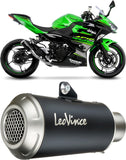 Exhaust Tip Without Sound Certification Lv-10 Steel Black Stainless Steel End Cap - Leovince Compatible With Kawasaki Z 400 (2019-2021)