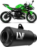Échappement Sans Homologation Sonore Lv-10 Acier Full Noir Embout Acier Noir - Leovince Compatible Avec Kawasaki Z 500 - Se (2024-2026)