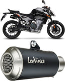 Double Sortie D'Échappement Sans Homologation Acoustique Lv-10 Acier Noir Embout Acier - Leovince Compatible Avec Ktm 790 Duke - L A2 (2018-2020)