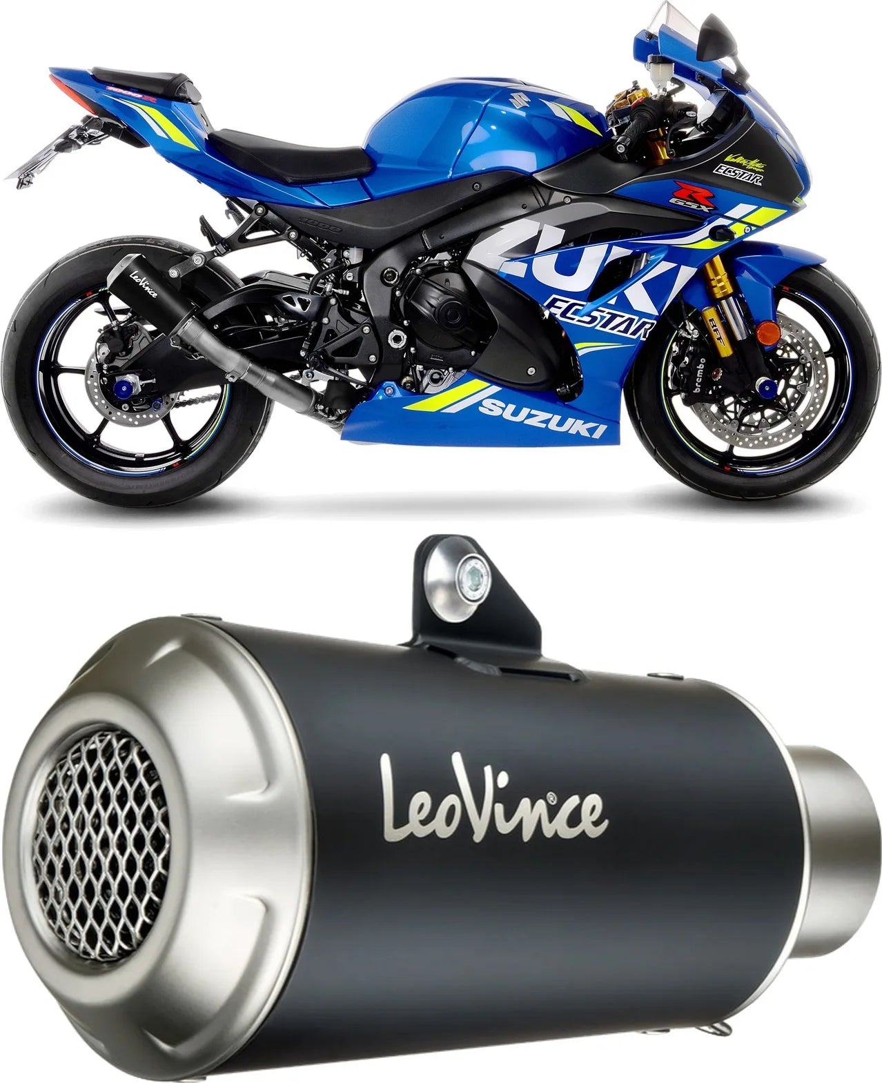 Échappement Sans Homologation Sonore Lv-10 Acier Noir Embout Acier - Leovince Compatible Avec Suzuki Gsx-R 1000 - R (2017-2021)