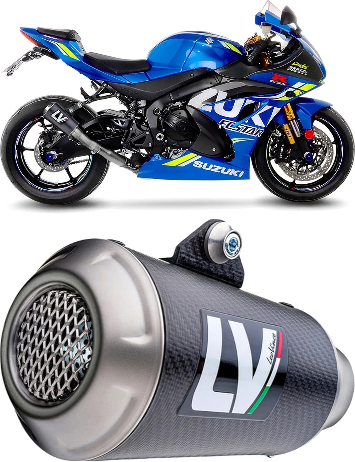 Échappement Sans Homologation Sonore Lv-10 Carbon Fiber Embout Acier - Leovince Compatible Avec Suzuki Gsx-R 1000 - R (2017-2021)