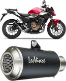 Échappement Sans Homologation Sonore Lv-10 Acier Noir Embout Acier - Leovince Compatible Avec Honda Cbr 500 R (2019-2023)