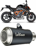 Échappement Sans Homologation Sonore Lv-10 Acier Noir Embout Acier - Leovince Compatible Avec Ktm 1290 Super Duke R - Rr (2021-2023)