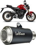 Complete Exhaust System Without Catalytic Converter And Without Sound Certification Lv-10 Steel Black Stainless Steel End Cap - Leovince Compatible With Honda Cb 125 R Neo Sports Café (2021-2023)
