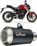 Système D'Échappement Complet Non Catalysé Et Sans Homologation Acoustique Lv-10 Acier Noir Embout Acier - Leovince Compatible Avec Honda Cb 125 R Neo Sports Café (2021-2023)